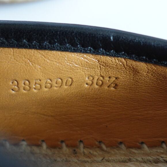 Gucci Guccisima Black GG Logo Leather Espadrilles size 36.5 - Picture 13 of 13